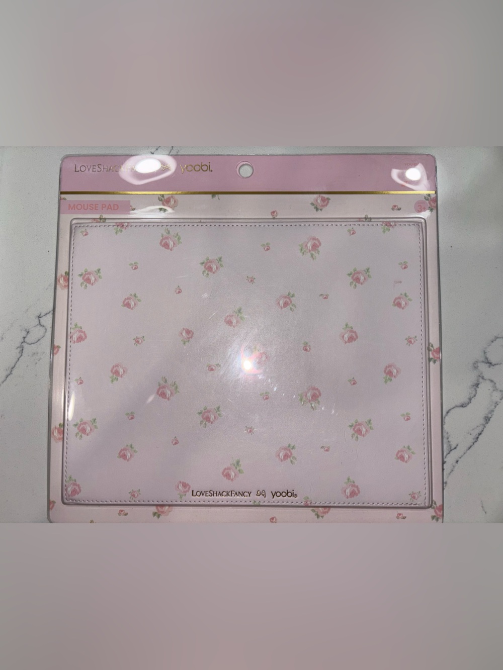 LoveShackFancy Pink Floral Mouse Pad